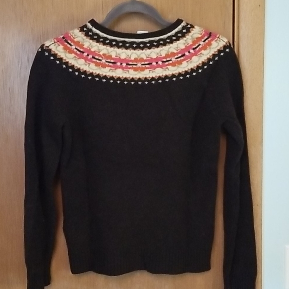 J. Crew Sweaters - J Crew Brown Fair Isles Crewneck Sweater sz M